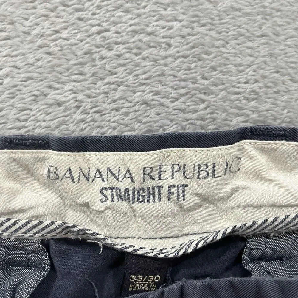 Banana Republic Straight‎ Fit Pants Men's 33x30 Chino Blue Preppy
